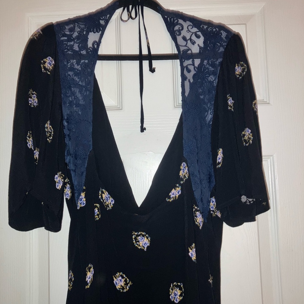 Free people Elegant Black Floral Dress - Picture 4 of 6